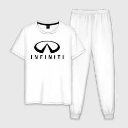 Пижама хлопковая мужская Infiniti logo, цвет: белый