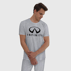 Пижама хлопковая мужская Infiniti logo, цвет: меланж — фото 2