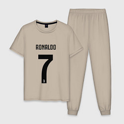 Пижама хлопковая мужская RONALDO 7, цвет: миндальный