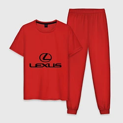 Пижама хлопковая мужская Lexus logo, цвет: красный