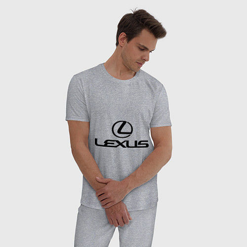 Мужская пижама Lexus logo / Меланж – фото 3