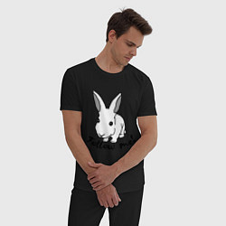 Пижама хлопковая мужская Rabbit: follow me, цвет: черный — фото 2