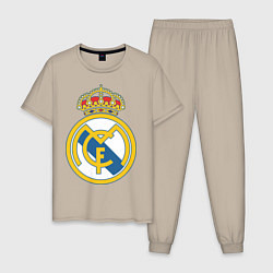 Пижама хлопковая мужская Real Madrid FC, цвет: миндальный