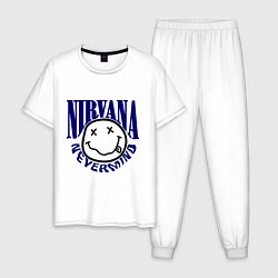 Пижама хлопковая мужская Nevermind Nirvana, цвет: белый