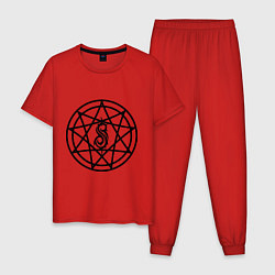 Пижама хлопковая мужская Slipknot Pentagram, цвет: красный