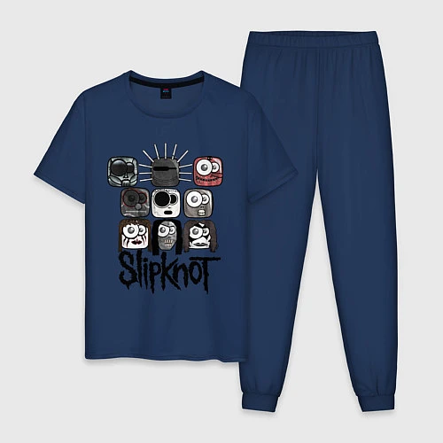 Мужская пижама Slipknot Masks / Тёмно-синий – фото 1
