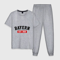 Пижама хлопковая мужская FC Bayern Est. 1900, цвет: меланж
