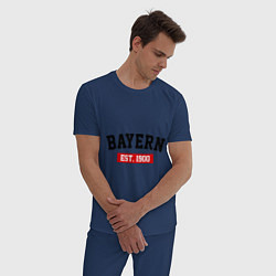 Пижама хлопковая мужская FC Bayern Est. 1900, цвет: тёмно-синий — фото 2