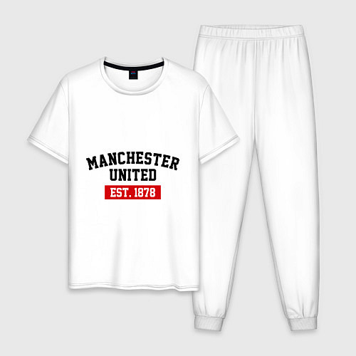 Мужская пижама FC Manchester United Est. 1878 / Белый – фото 1