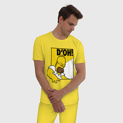 Пижама хлопковая мужская Homer D'OH!, цвет: желтый — фото 2