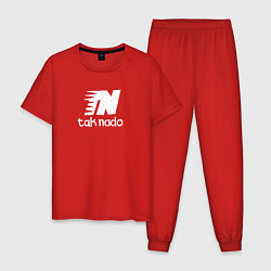 Пижама хлопковая мужская Taknado: New balance, цвет: красный
