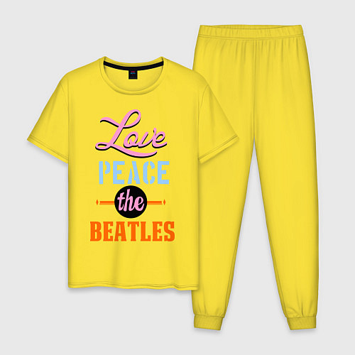 Мужская пижама Love peace the Beatles / Желтый – фото 1