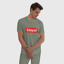 Пижама хлопковая мужская Senpai Supreme, цвет: авокадо — фото 2