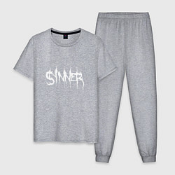 Пижама хлопковая мужская Real Sinner, цвет: меланж