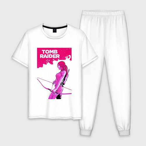 Мужская пижама Tomb Raider: Pink Style / Белый – фото 1