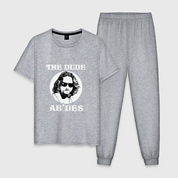 Пижама хлопковая мужская The Dude Abides, цвет: меланж
