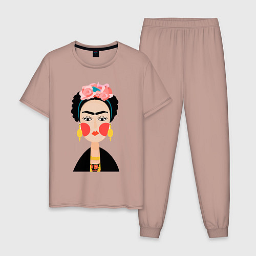 Мужская пижама Фрида Кало / Пыльно-розовый – фото 1