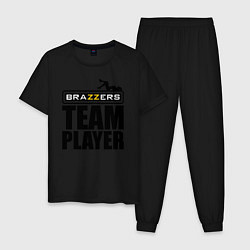 Пижама хлопковая мужская Brazzers Team Player, цвет: черный
