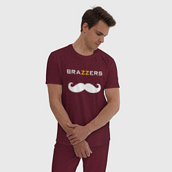 Пижама хлопковая мужская Brazzers Mister, цвет: меланж-бордовый — фото 2