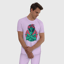 Пижама хлопковая мужская Alien Gangster, цвет: лаванда — фото 2