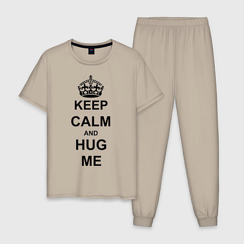 Мужская пижама Keep Calm & Hug Mе / Миндальный – фото 1