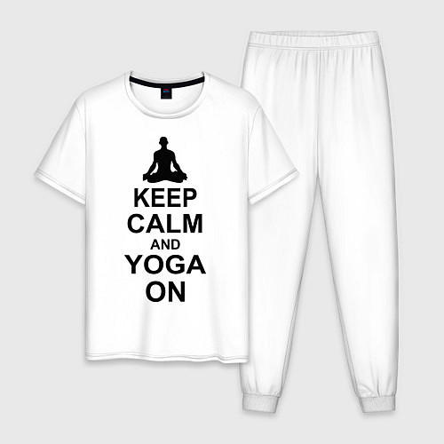 Мужская пижама Keep Calm & Yoga On / Белый – фото 1