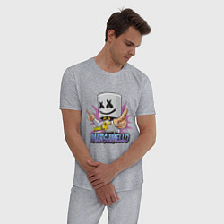 Пижама хлопковая мужская Marshmello Music, цвет: меланж — фото 2