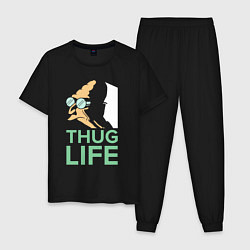 Пижама хлопковая мужская Zoidberg: Thug Life, цвет: черный