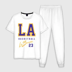 Пижама хлопковая мужская Lebron 23: Los Angeles, цвет: белый