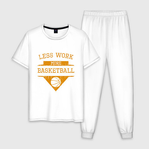 Мужская пижама Less work more Basketball / Белый – фото 1