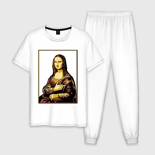 Мужская пижама Fuck from Mona Lisa / Белый – фото 1