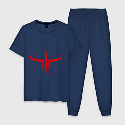 Пижама хлопковая мужская Quake logo, цвет: тёмно-синий
