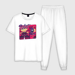 Пижама хлопковая мужская Ретро Игры, цвет: белый