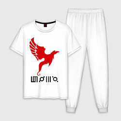 Пижама хлопковая мужская 30 STM: Bird, цвет: белый