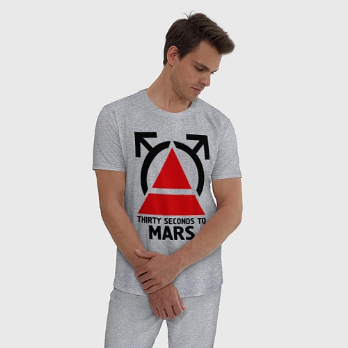 Мужская пижама Thirty Seconds To Mars / Меланж – фото 3