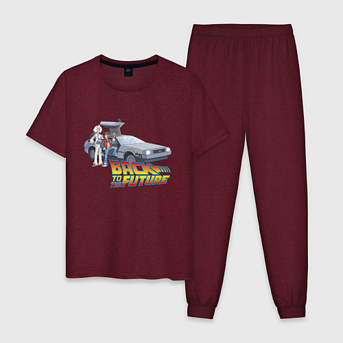 Мужская пижама Back to the future / Меланж-бордовый – фото 1