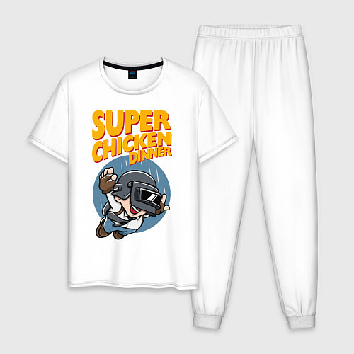 Мужская пижама Super chiken dinner / Белый – фото 1