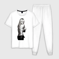 Пижама хлопковая мужская Heidi Klum: Fuck Off!, цвет: белый
