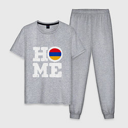 Пижама хлопковая мужская Армения - Дом, цвет: меланж
