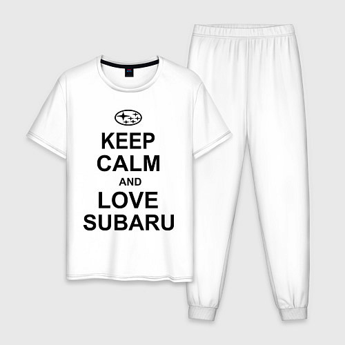 Мужская пижама Keep Calm & Love Subaru / Белый – фото 1