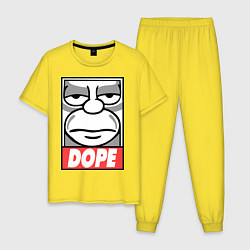 Пижама хлопковая мужская Homer dope, цвет: желтый