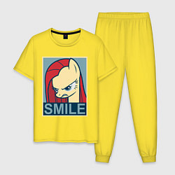 Пижама хлопковая мужская MLP: Smile, цвет: желтый