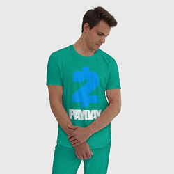 Пижама хлопковая мужская PAYDAY 2 цвета зеленый — фото 2