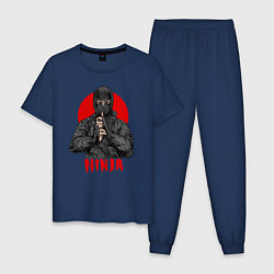 Пижама хлопковая мужская Sun Ninja, цвет: тёмно-синий