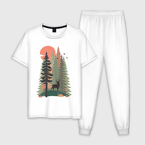 Мужская пижама Forest Adventure / Белый – фото 1
