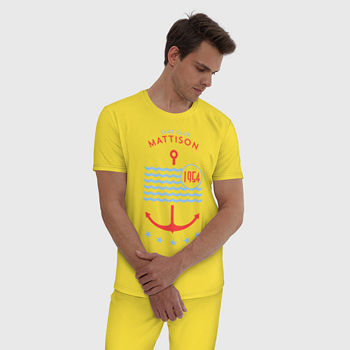Мужская пижама MATTISON яхт-клуб / Желтый – фото 3
