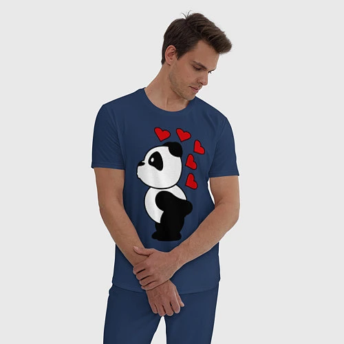 Мужская пижама Поцелуй панды: для него / Тёмно-синий – фото 3