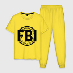 Пижама хлопковая мужская FBI Agency, цвет: желтый