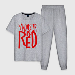Пижама хлопковая мужская Manchester is Red, цвет: меланж