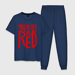 Пижама хлопковая мужская Manchester is Red, цвет: тёмно-синий